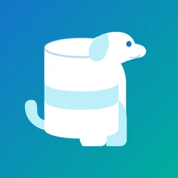 The QueryDog icon: a dog whose body is a database